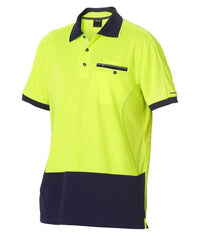 KingGee Work Wear Yellow/Navy / S KingGee Workcool 2 Hyperfreeze Hi Vis Polo S/S K54845