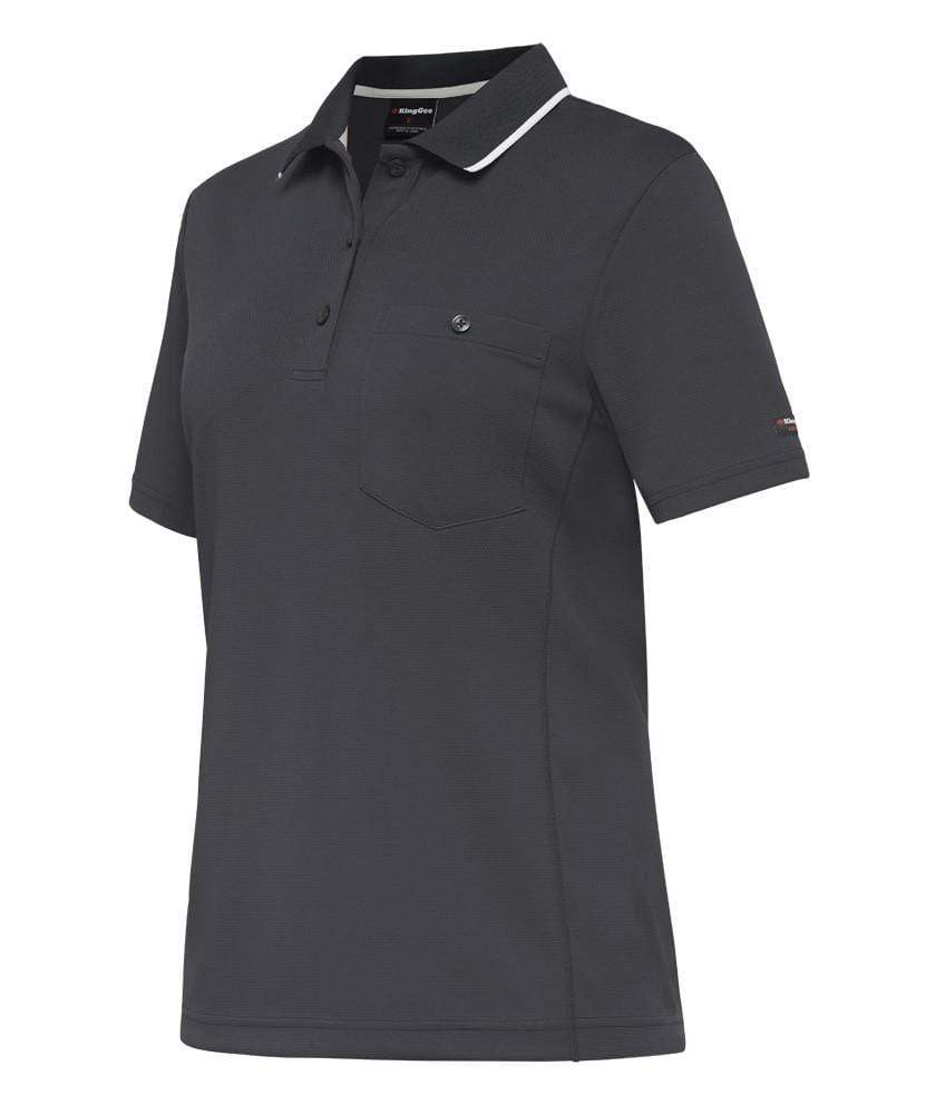 KingGee Work Wear Charcoal / XS KingGee Workcool Hyperfreeze Polo S/S Womens K44740