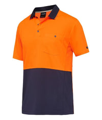 KingGee Work Wear Orange/Navy / S KingGee Workcool Hyperfreeze Spliced Polo S/S K54205