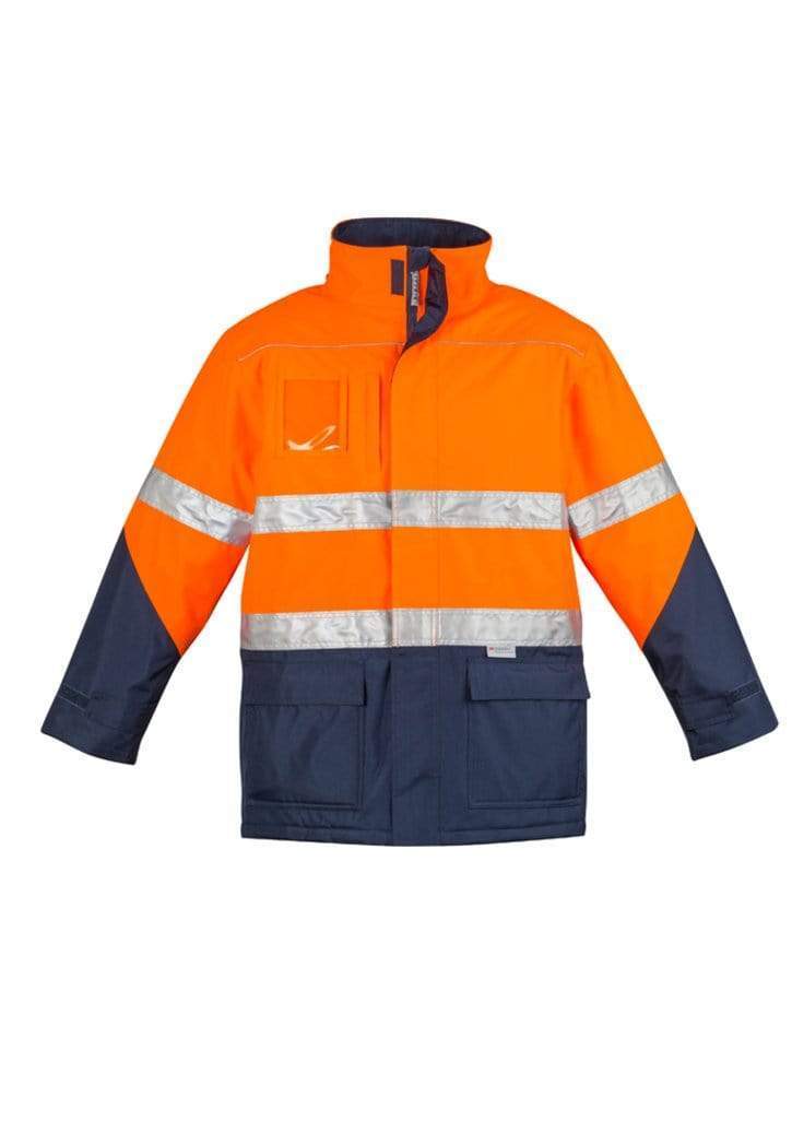 SYZMIK Men’s Hi Vis Storm Jacket ZJ350 Work Wear Syzmik Orange/Navy XXS 