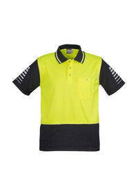 SYZMIK Men’s Hi Vis Zone Polo ZH236 Work Wear Syzmik Yellow/Black 7XL 