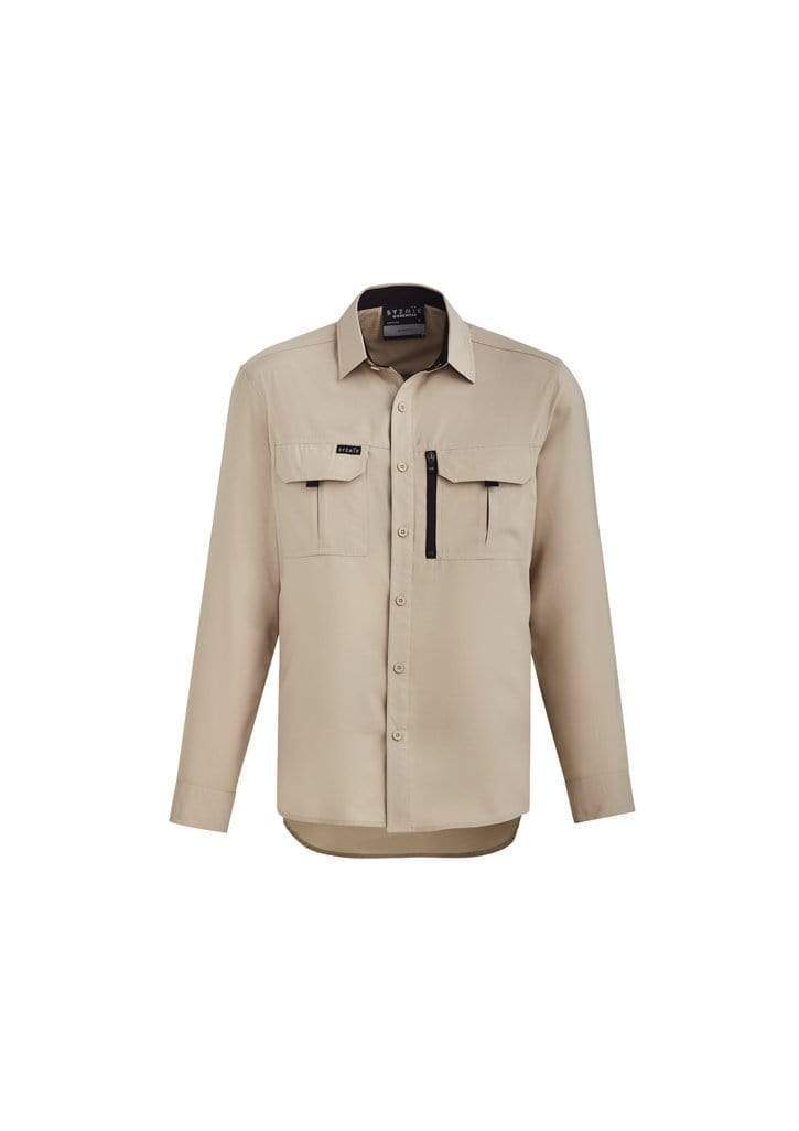 SYZMIK mens outdoor l/s shirt zw460 Work Wear Syzmik Sand 7XL 