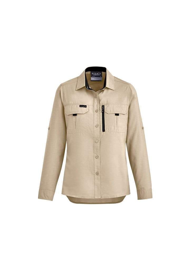 SYZMIK WOMEN OUTDOOR L/S SHIRT ZW760 Work Wear Syzmik Sand 8 