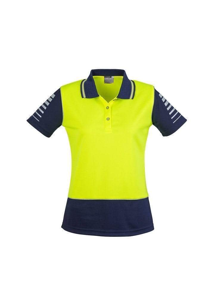 SYZMIK Women’s Hi Vis Zone Polo ZHL236 Work Wear Syzmik Yellow/Navy 24 