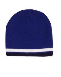 Contrast Stripe Beanie Ch63 Active Wear Winning Spirit Royal/White/Navy One size 