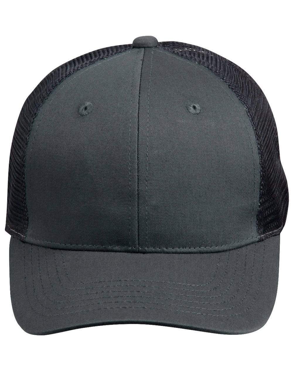 Premium Cotton Trucker Cap Ch89 Active Wear Winning Spirit Ash/Black One size 