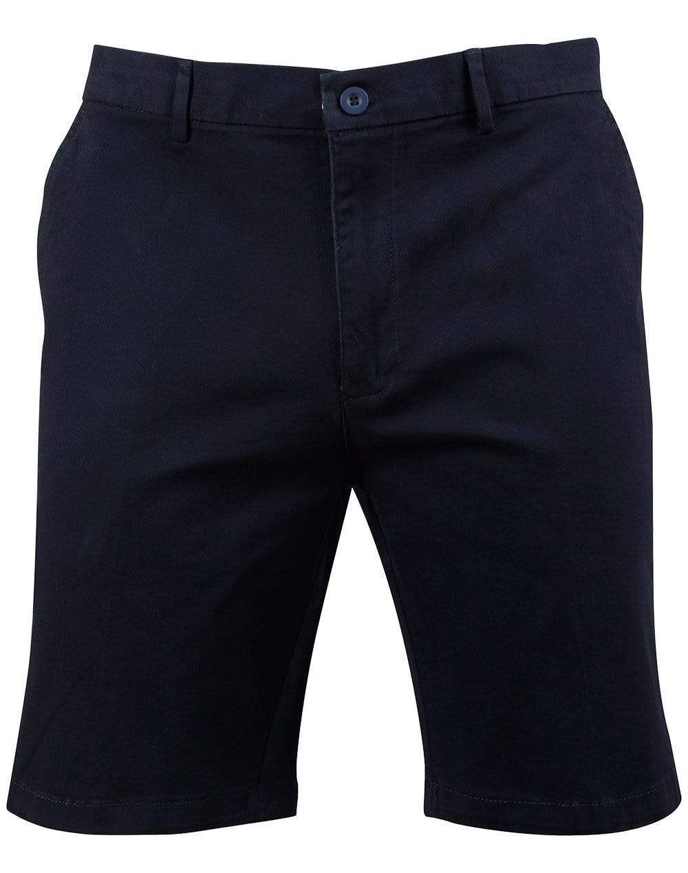 Winning Spirit Mens Slimfit Boston Chino Shorts M9381 Active Wear Winning Spirit Navy 72 