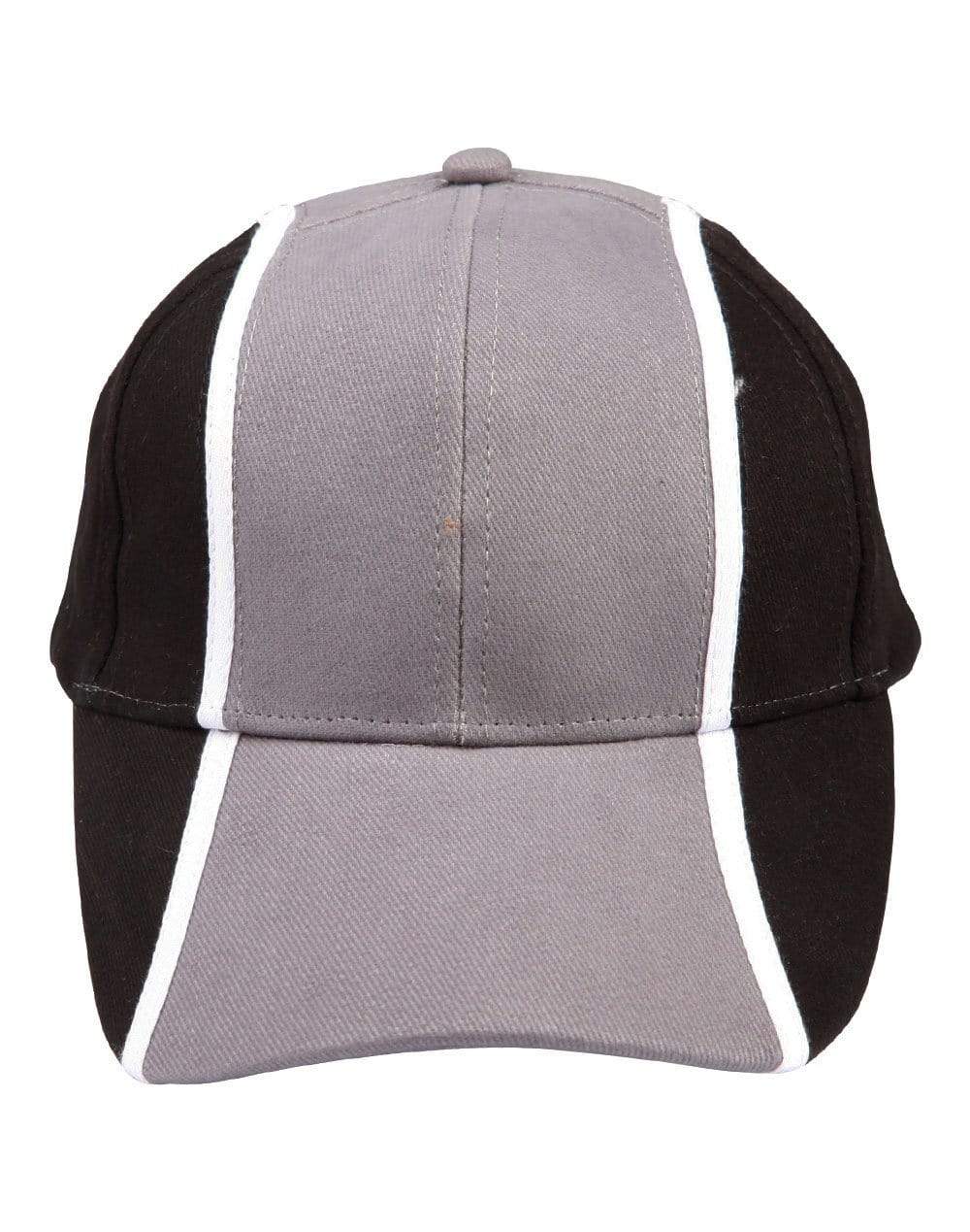 Winning Spirit Tri-colour cap CH83 Active Wear Winning Spirit Grey/White/Black, One size 