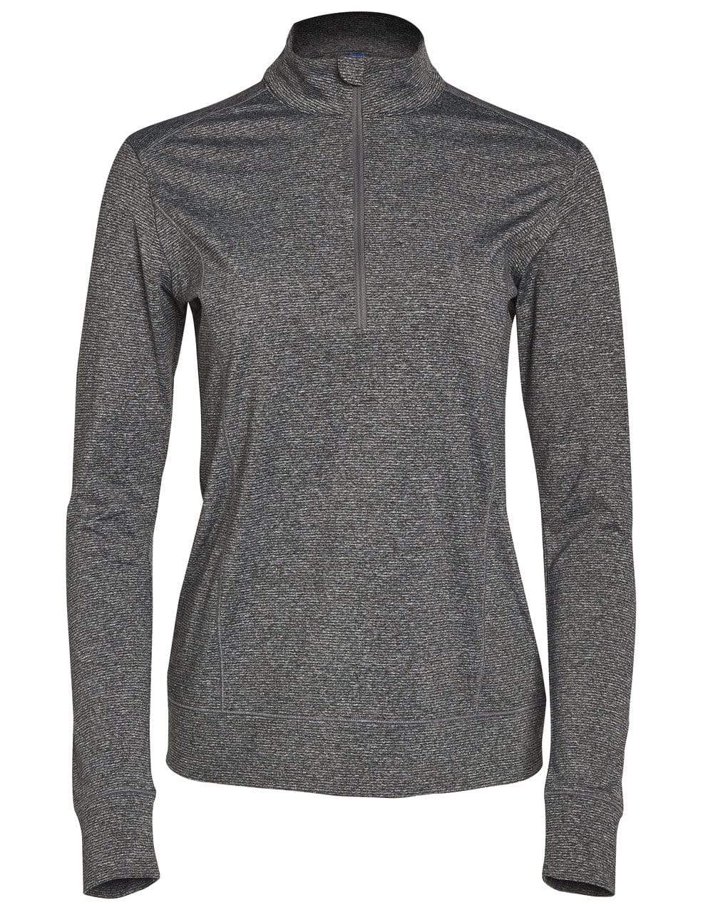 Winning Spirit Ultimate Half Zip Long Sleeve Sweat Top- Ladies FL26 Active Wear Winning Spirit Charcoal 6 