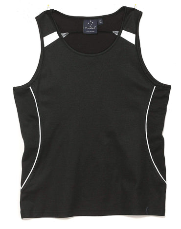 Legend Singlet Ladies Sl54 Casual Wear Winning Spirit Black/White 8 