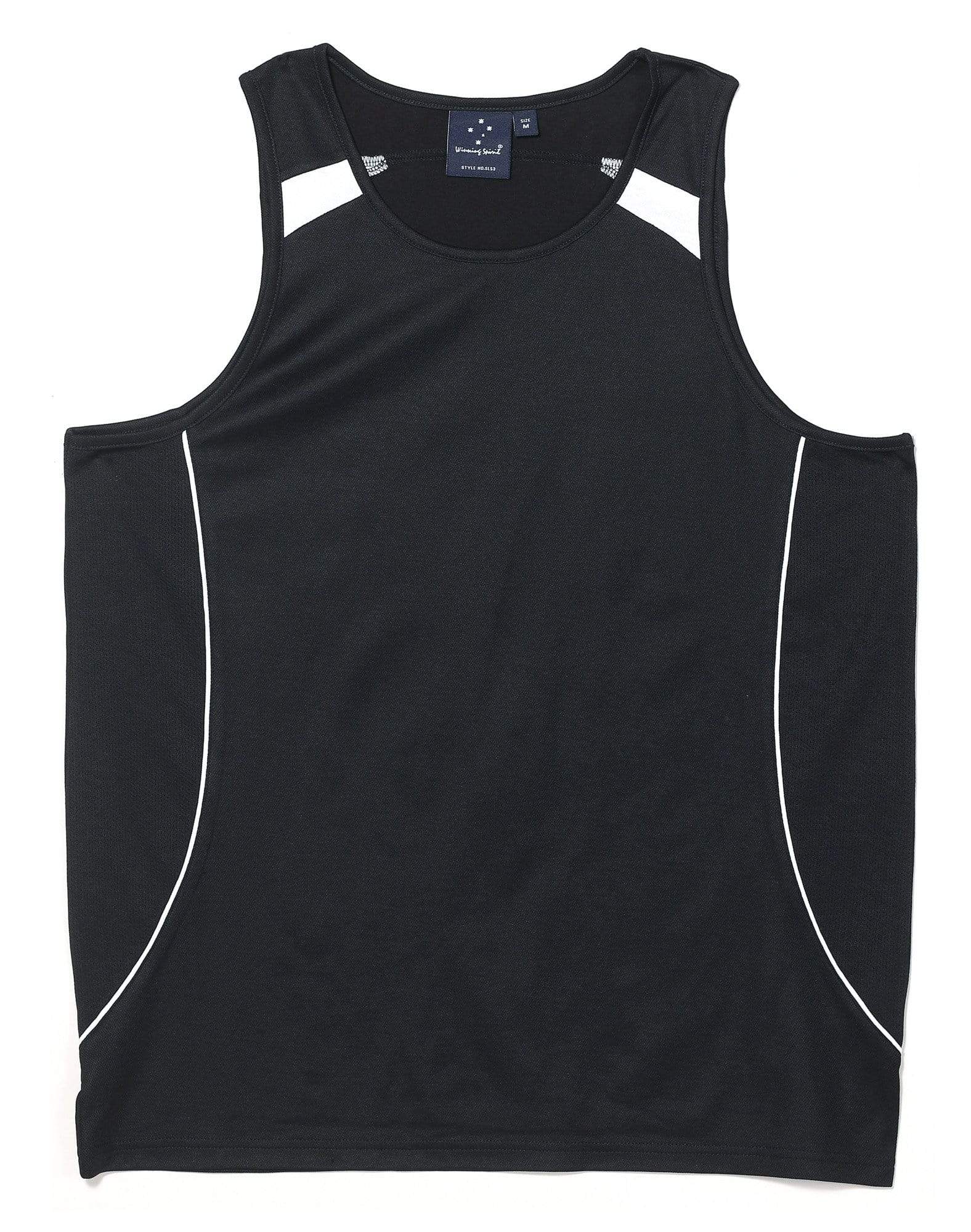 Legend Singlet Men's Sl53 Casual Wear Winning Spirit Black/White XS 