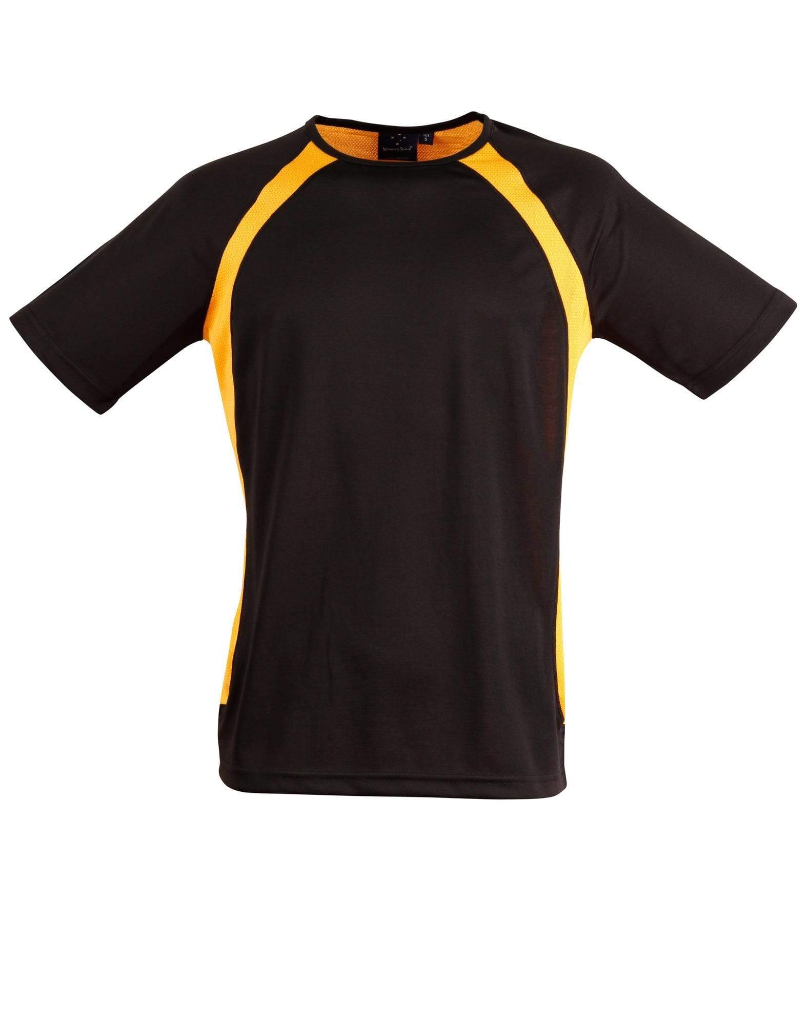 Sprint Tee Shirt Men's Ts71 Casual Wear Winning Spirit Black/Gold S 