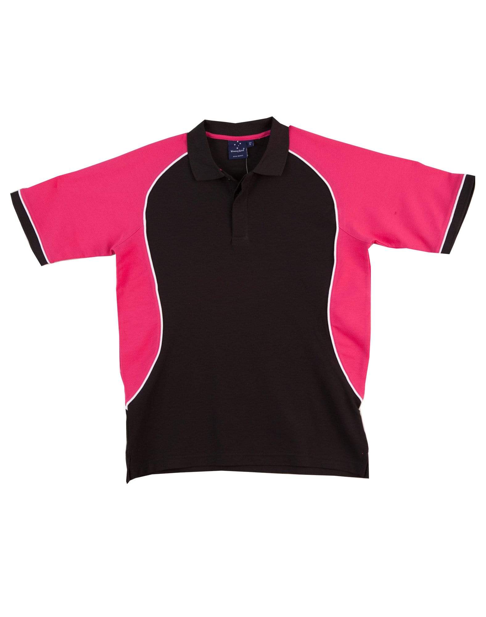 Winning Spirit Arena Polo Shirt  Men's Ps77 Casual Wear Winning Spirit Black/ White/Magenta S 