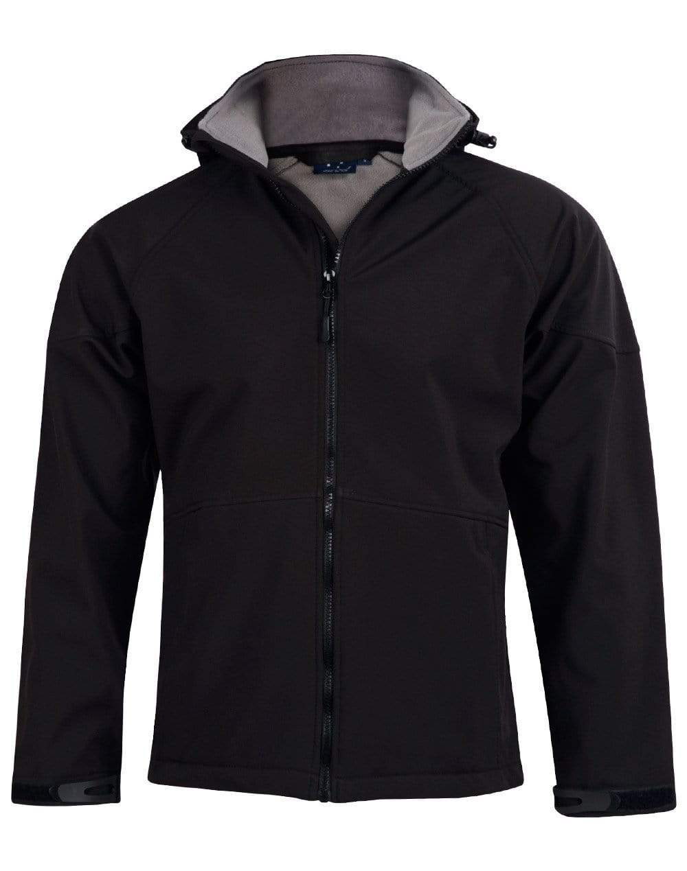 Winning Spirit Aspen Softshell Hood Jacket Kids' Jk33k Casual Wear Winning Spirit Black/Charcoal 6K 