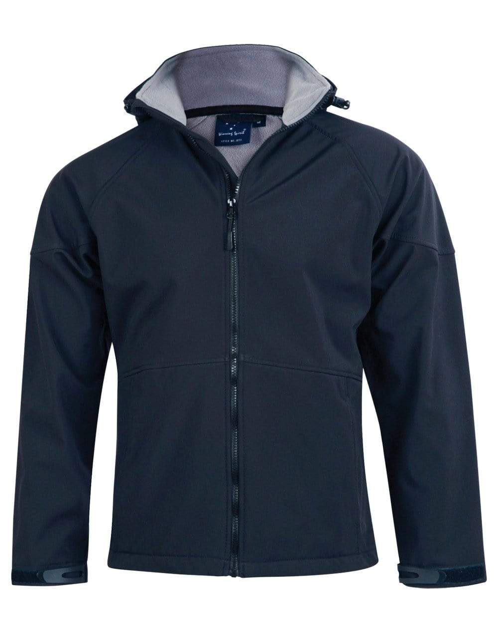 Winning Spirit Aspen Softshell Hood Jacket Kids' Jk33k Casual Wear Winning Spirit Navy/Charcoal 6K 