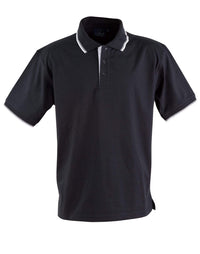 Winning Spirit Macquarie Polo Unisex Ps05 Casual Wear Winning Spirit Black/White XS 