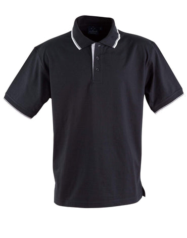 Winning Spirit Macquarie Polo Unisex Ps05 Casual Wear Winning Spirit Black/White XS 