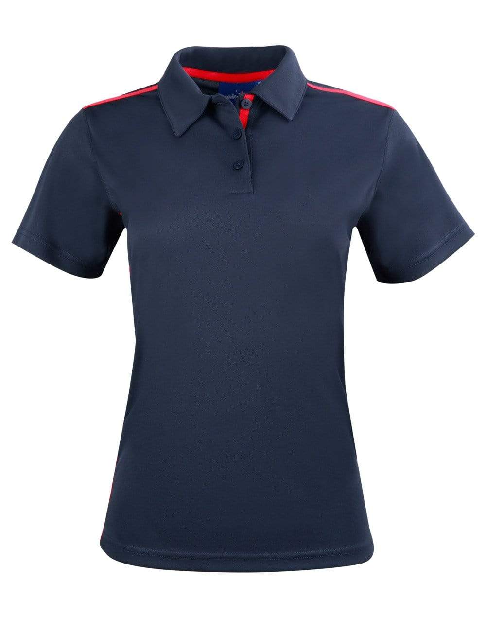 Winning Spirit PS84 STATEN POLO SHIRT Ladies Casual Wear Winning Spirit Navy/Red 6 