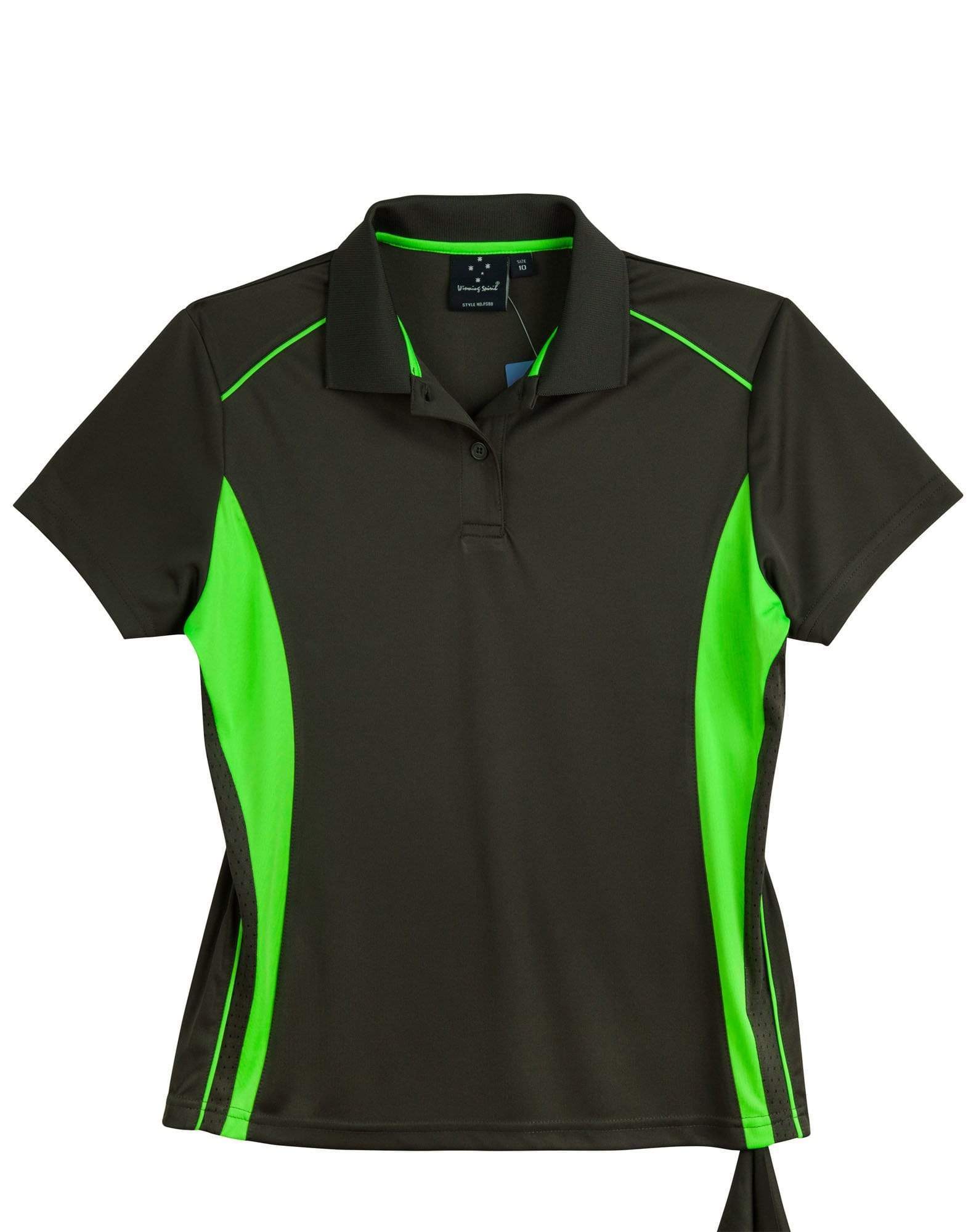 WINNING SPIRIT PURSUIT POLO Ladies' PS80 Casual Wear Winning Spirit Charcoal/Lime 8 