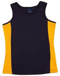 Winning Spirit Casual Wear Navy/Gold / 16 WINNING SPIRIT TEAMMATE SINGLET Ladies  TS17