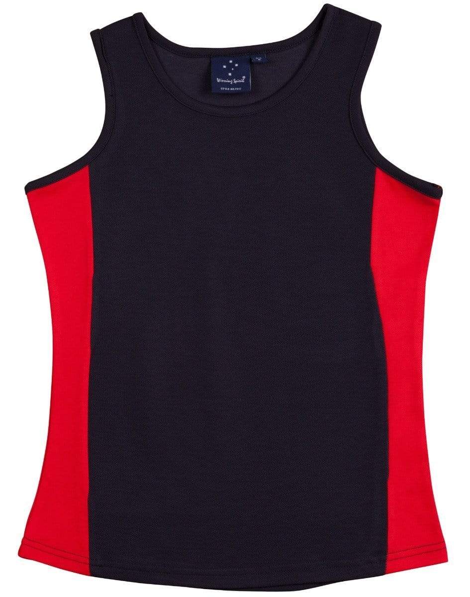 Winning Spirit Casual Wear Navy/Red / 14 WINNING SPIRIT TEAMMATE SINGLET Ladies  TS17