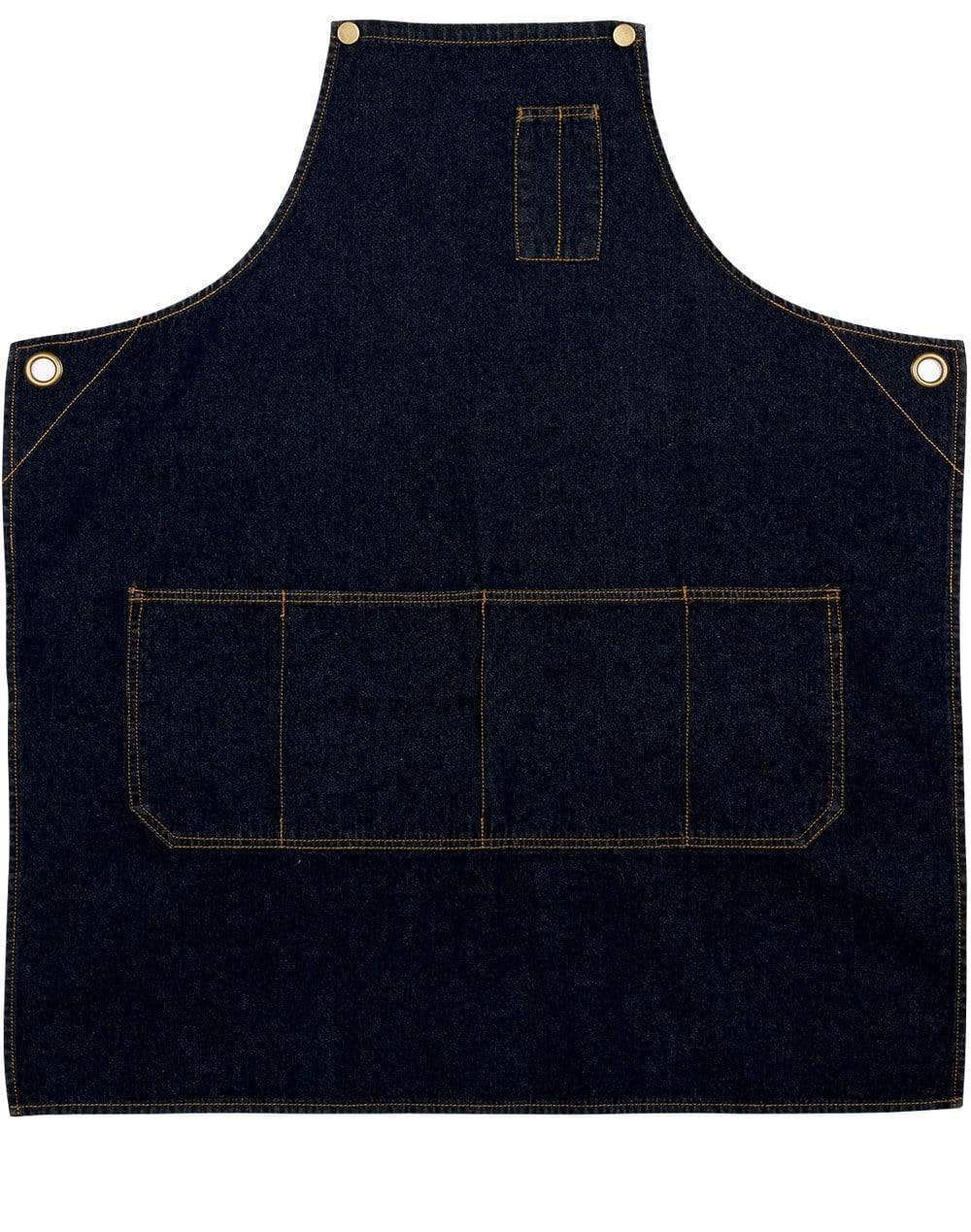 Winning Spirit East Village Denim Bib Apron Ap09 Hospitality & Chefwear Winning Spirit Black 72cmx84cm 