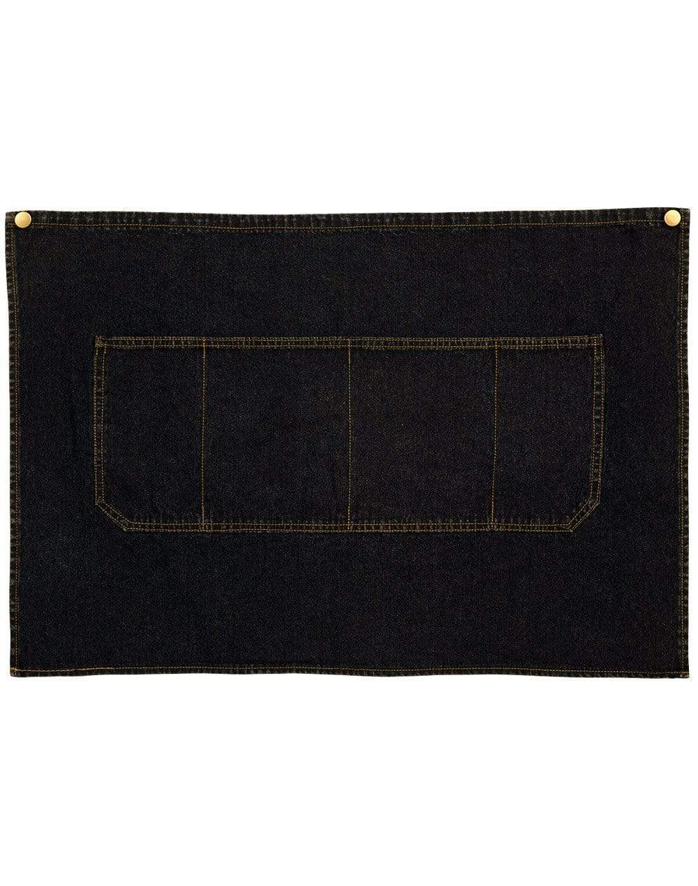 Winning Spirit East Village Half Denim Apron-unisex AP10 Hospitality & Chefwear Winning Spirit Black 72cmx48cm 