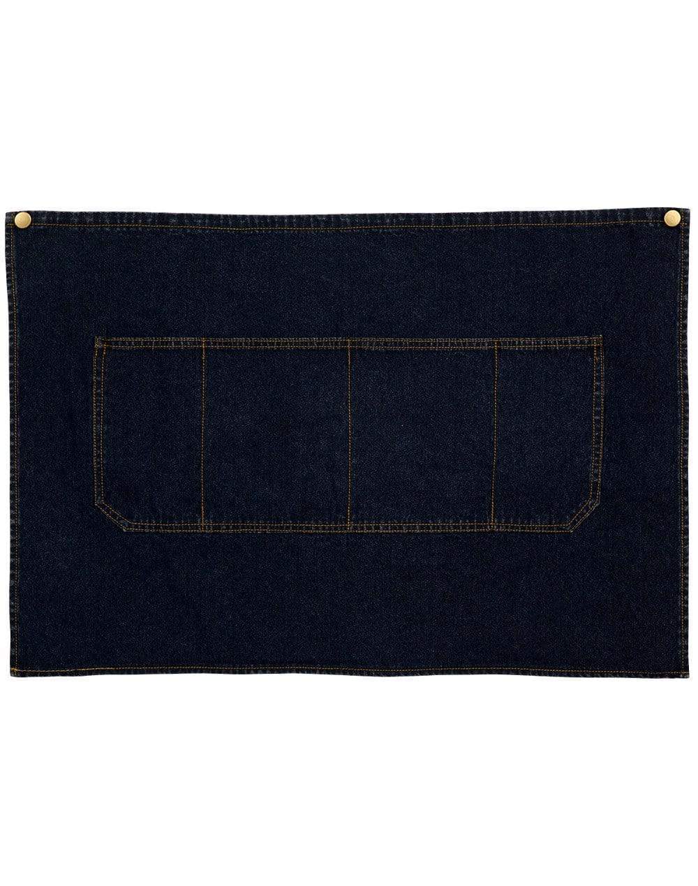 Winning Spirit East Village Half Denim Apron-unisex AP10 Hospitality & Chefwear Winning Spirit Indigo Blue 72cmx48cm 