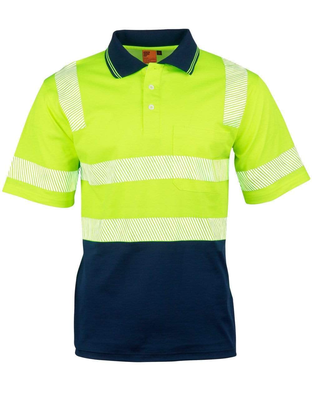 Winning Spirit Work Wear Yellow/Navy / 2XS Winning Spirit UNISEX TRUEDRY® biomotion segmented polo SW73