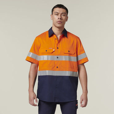 Hard Yakka Short Sleeve Two Toned Hi Vis Shirt Y07754