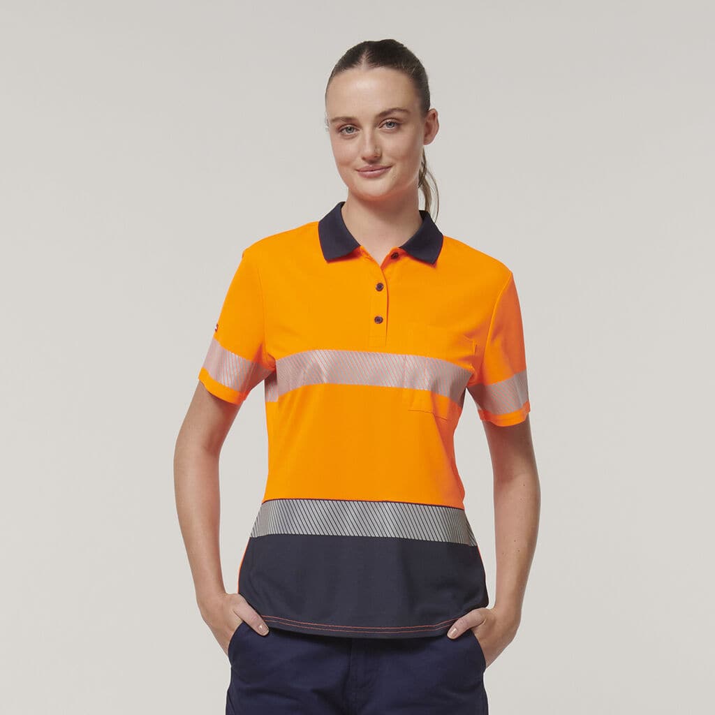 Hard Yakka Women's Hi Vis Taped Polo Shirt Y08602