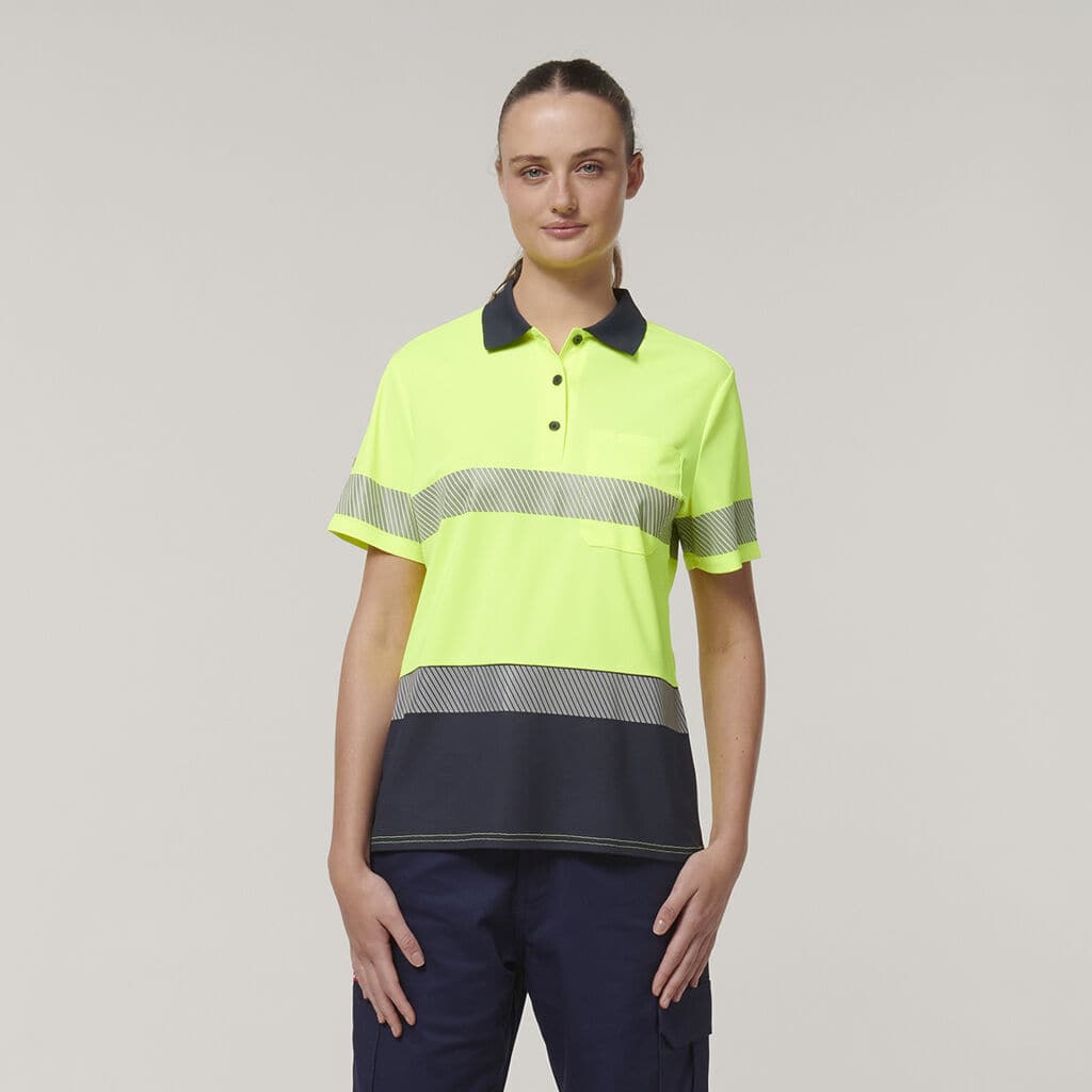 Hard Yakka Women's Hi Vis Taped Polo Shirt Y08602