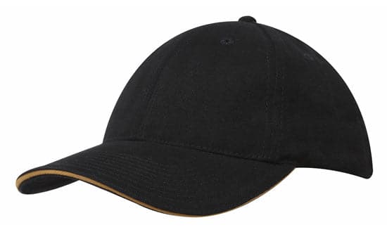 Headwear Brushed Heavy Cotton Cap With Sandwich Trim X12 - 4210